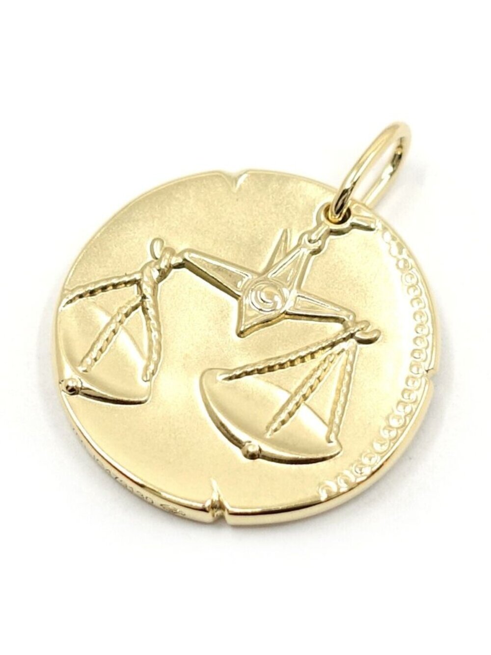 Van Cleef & Arpels 18k Yellow Gold Zodiac Medal Librae Pendant Libra Coin